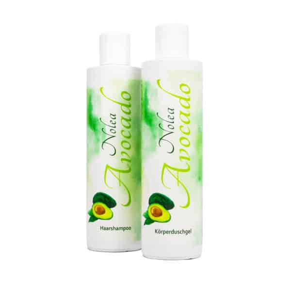 NOLEA Avocado Produkt-Linie, Haarshampoo und Körperduschgel. Naturkosmetik by Blidor AG.